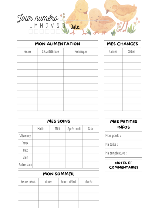 Carnet Bébé de Printemps - Le Petit Carnet de Bébé Ma boutique