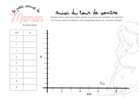 Suivi tour de ventre JELM FAMILY | Les carnets pour parents zen et organisés