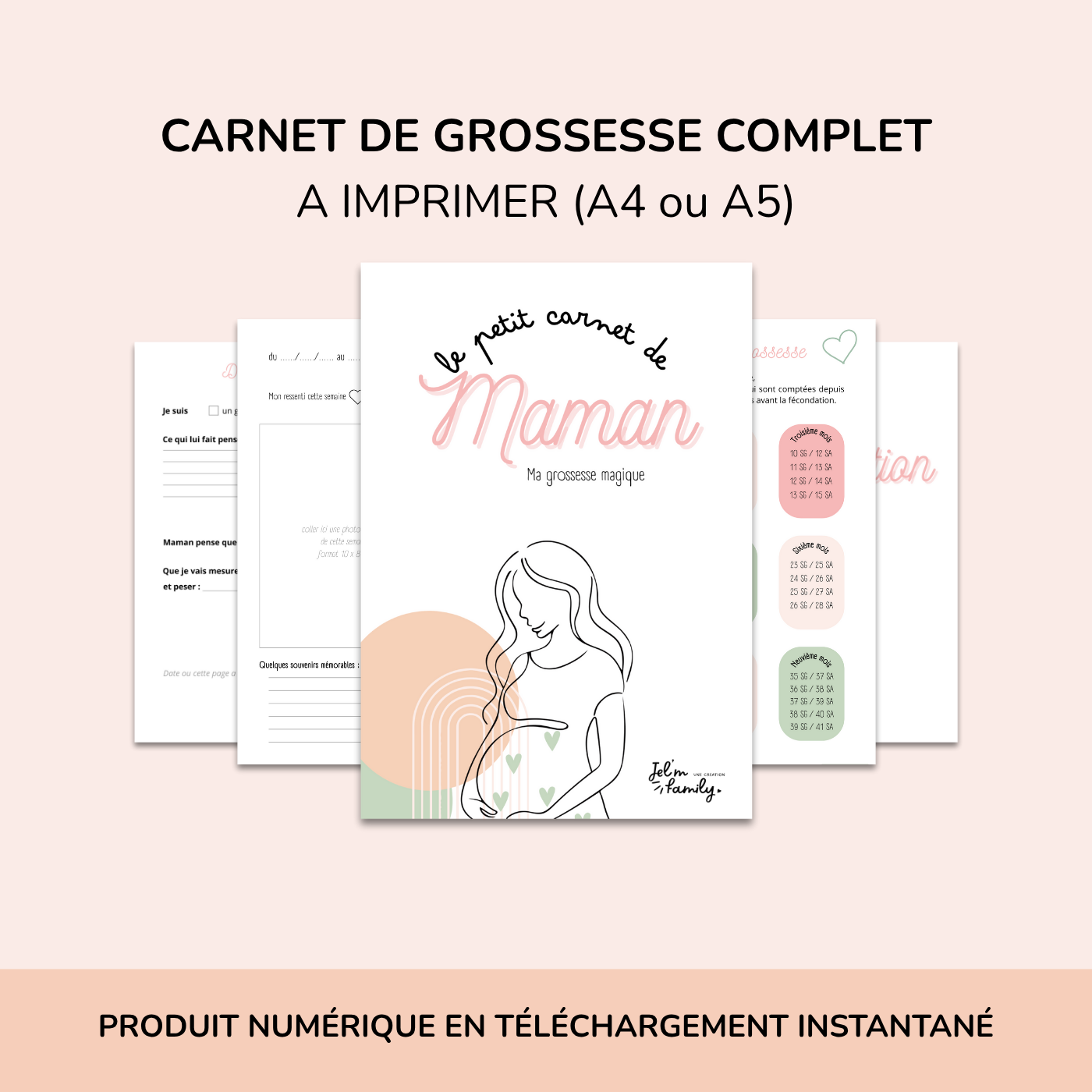 Ma grossesse magique🌟 Carnet imprimable pour une grossesse sereine et épanouie Ma boutique