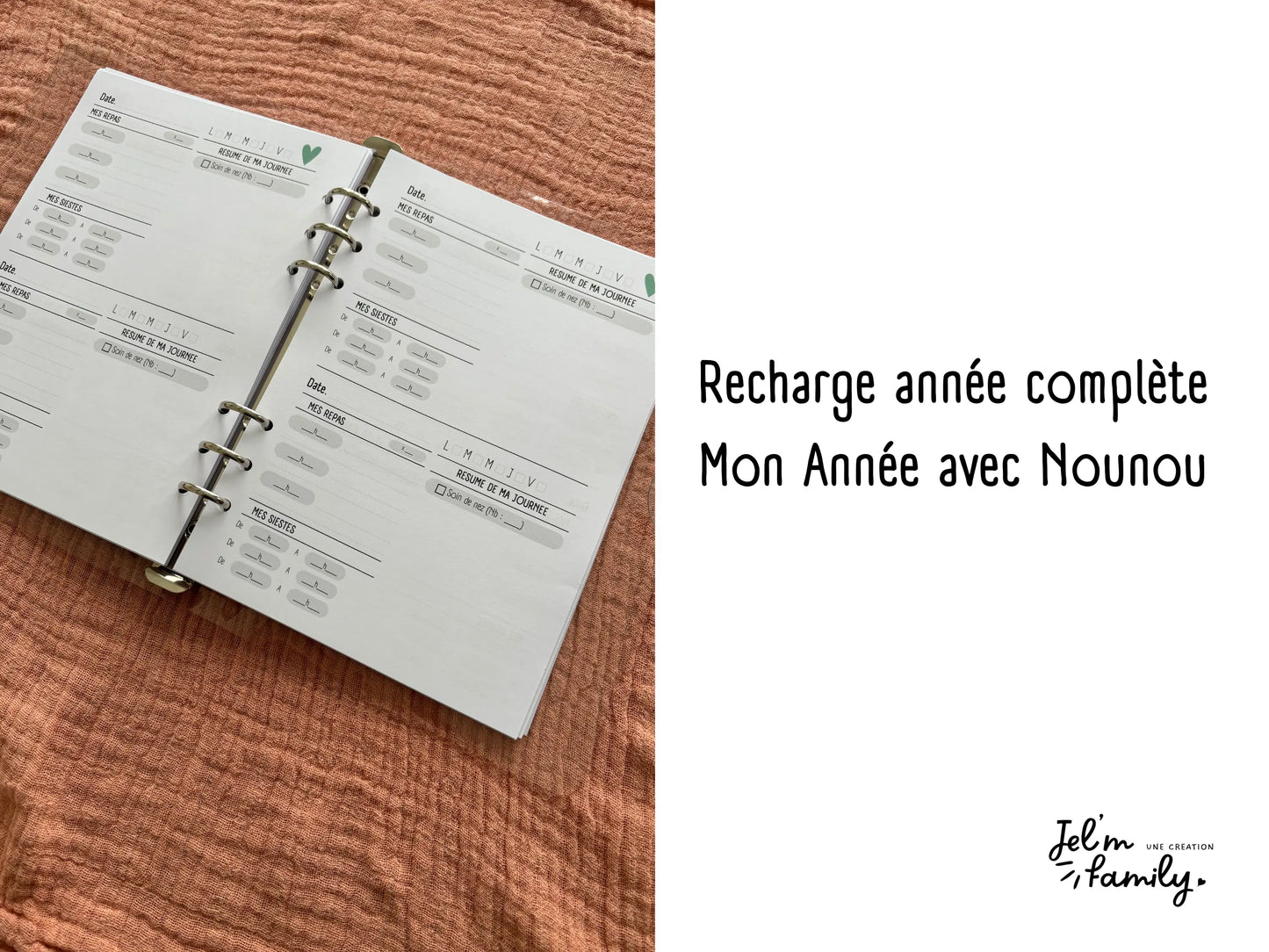 Recharge🗒️ Carnet de liaison nounou - Mon Année avec Nounou 🧸 Ma boutique